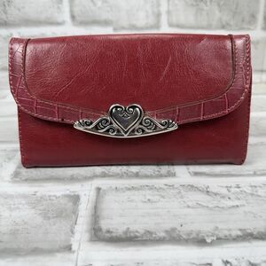 Brighton Nova Red Trifold Silver Detail Card Wallet